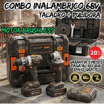 COMBO TALADRO Y PULIDORA INALAMBRICO DEWALT 68V (BRUSHLESS)
