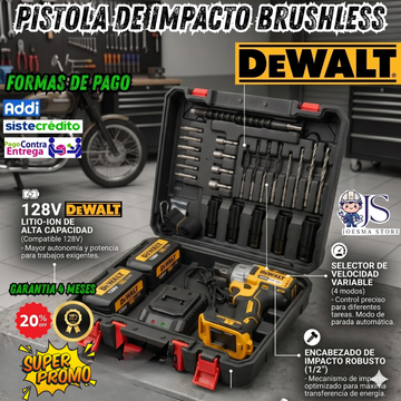 PISTOLA DE IMPACTO INALAMBRICA DEWALT® XR 128 VOLTIOS🔋⚒️⚡