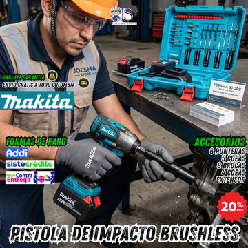 PISTOLA DE IMPACTO INALAMBRICA MAKITA® XLT 128 VOLTIOS🔋⚒️⚡