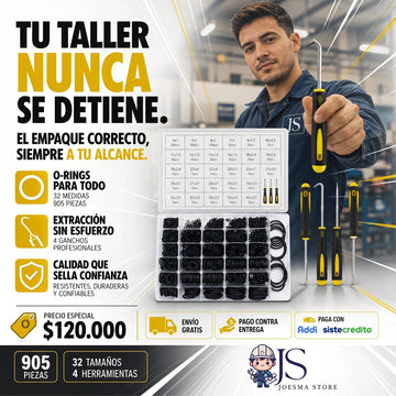 Kit Profesional de O-Rings (Anillos de Goma) con Extractores – Estuche Organizador