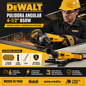 PULIDORA ANGULAR DEWALT 4-1/2" 850W