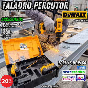 Taladro Percutor Dewalt 48V Inalambrico mandril 1/2"👷‍♂️⚒️🔧🧰