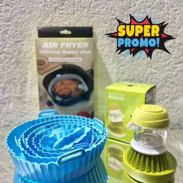 🫧🧴 Cepillo Dispensador de Jabón Líquido ➕ Molde de Silicona AirFryer x6 Unidades✅